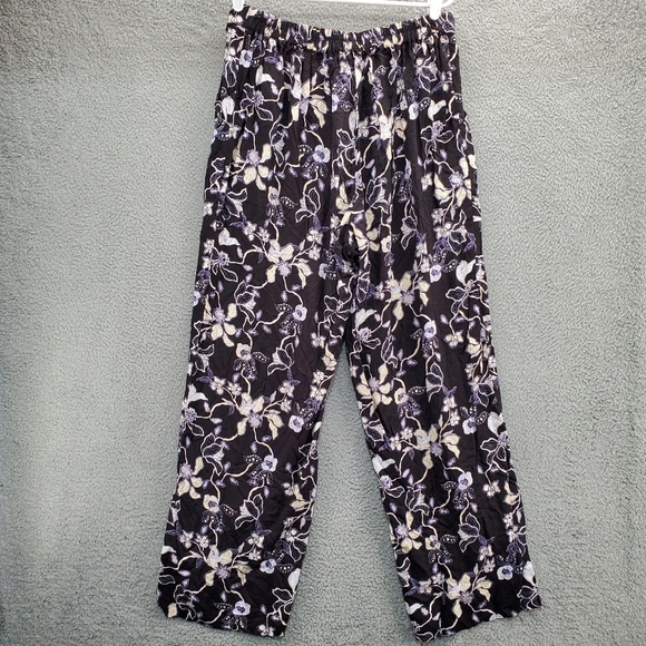 Ellos Wide-Leg Pants Pull On Soft Elastic Waist Plus Size 14/16 Floral W Pockets - Picture 6 of 10